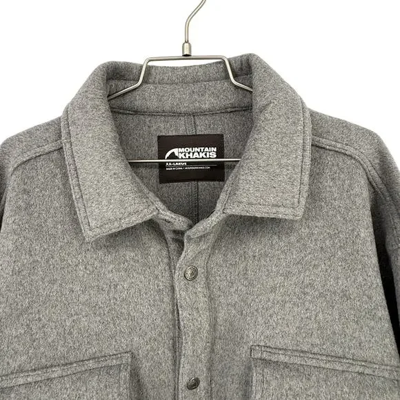 Mountain Khakis Dover Wool Shirtjac Jacket Mens Sz XXL Gray Snap Front Shacket - Picture 5 of 8